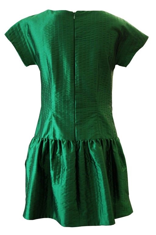 Vestido verde botones espalda